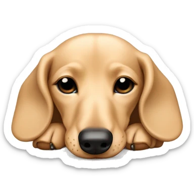 Light beige mini dachshund sleeping sticker