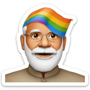 hyper realistic narendra modi lgbtq flag sticker