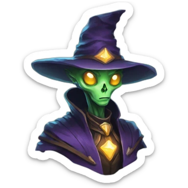 alien Magician futuristic roguelike rpg style inspired by slay the spire sticker