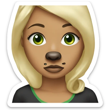 Green eyed Pretty blonde woman with Rottweiler  sticker