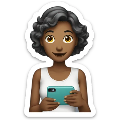 women with smartphone sticker