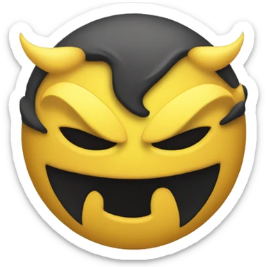 A yellow evil emoji sticker