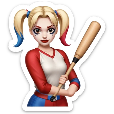 Harley Quinn with a baseball bat sticker
