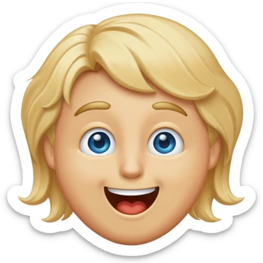 Poopy with blonde hair and blue eyes and is a poopy  sticker