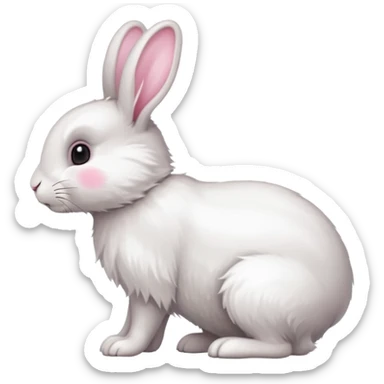 side view of bunny rabbit with fluffy tail sticker