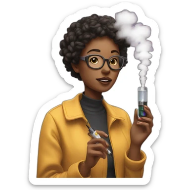 a irl with a vape in her hands sticker