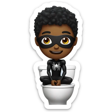 Black Spider- Man in a toilet sticker