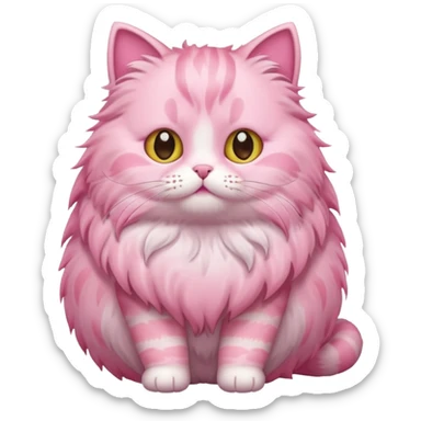 cute pink cat, full body. different body shape. sticker