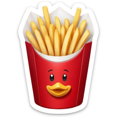 Chick-fil-A fast food fries, burger and coke with the name on it sticker