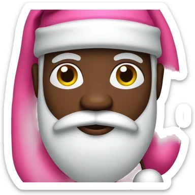 Black Santa with pink hat sticker