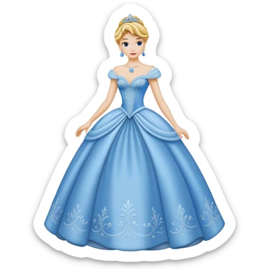 Cinderella in blue princess ball gown sticker