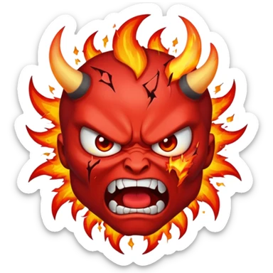 A demon emoji and a expoded emoji sticker