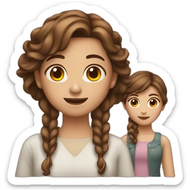 Three girls with brown hair sticker