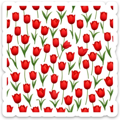 tulipanes con un destello de corazón  sticker