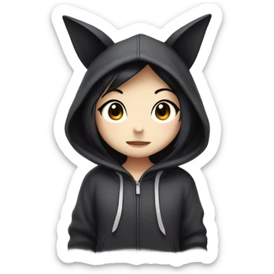 Kuromi wearing a hoodie sticker
