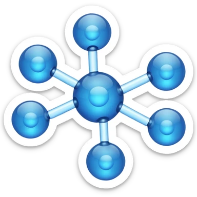 blue chemical molecule sticker