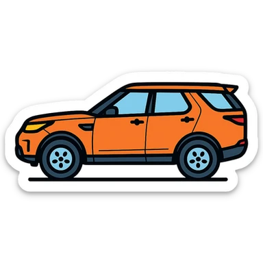 Land Rover Discovery 5 left-facing side view, clear silhouette icon style, no background sticker
