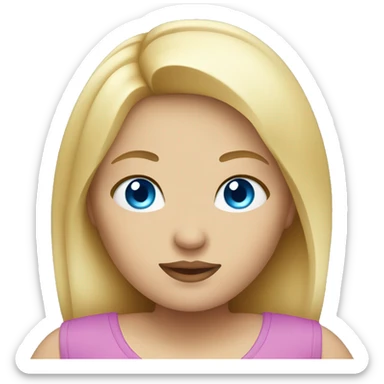 Blonde fat girl with blue eyes sticker