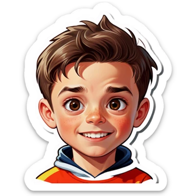 realistic portrait of a boy sticker