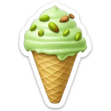 Huge pistachio ice cream with pistachio nuts sticker