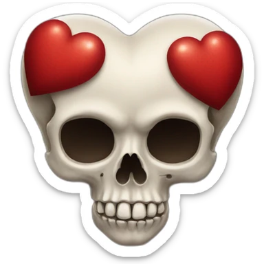 skull heart sticker