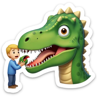charlie being eaten by a dinosaur sticker