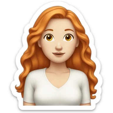 White girl with ginger hair sticker