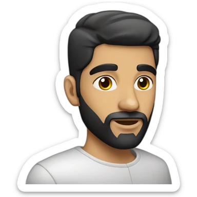arab man with high fade, beard and black hair sticker