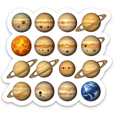 12 planets emojis I need a line for each planet mercury  sticker