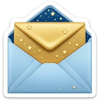 closed envelope with stars in the upper right corner sticker