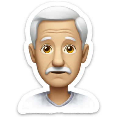 Old man with a lazy eye sticker