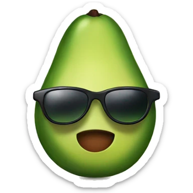 Avocado with sunglasses sticker