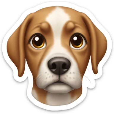 realistic dog with brown eyes sticker