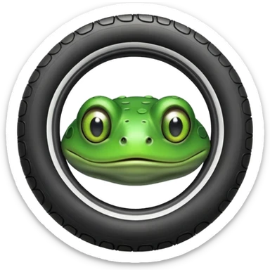 a tire   but only the head is that of a frog  sticker