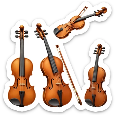 violin, flute, viola, and cello sticker