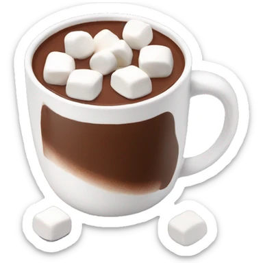 Mug of hot chocolate with marshmallows  sticker