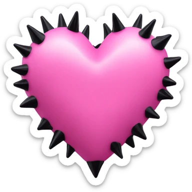 One-big-pink-heart-with-black-spikes sticker