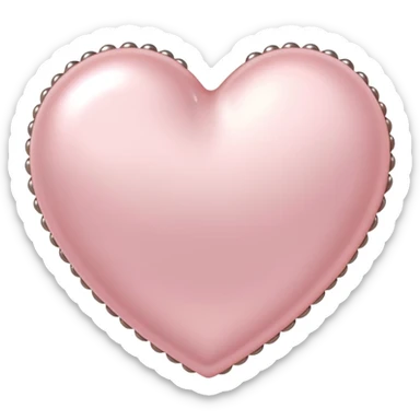 Pale pink heart with pale pink pearls around it  sticker