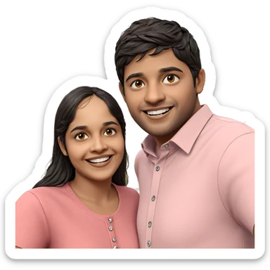 smiling couple outdoors together sticker