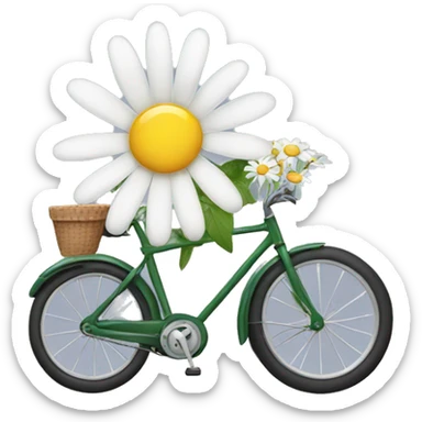 daisy flower riding  a bike sticker