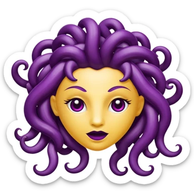 Hazme una medusa con piel de uva morada sticker