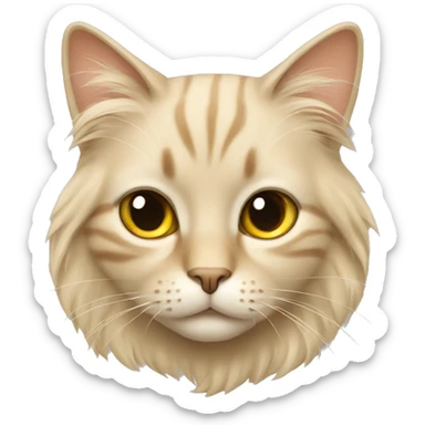 beige cat with long hair sticker