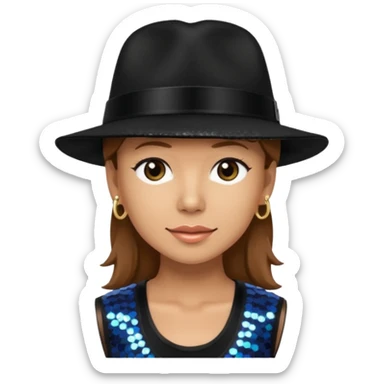 Donnie Wahlberg from NKOTB with light brown hair, black sequin crop top and hat sticker