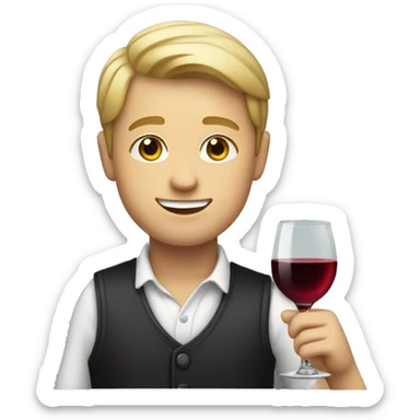 White boy holding wine glass   sticker