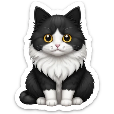 cat black and white sticker