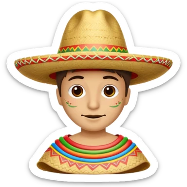 Sombrero at fajitas party sticker
