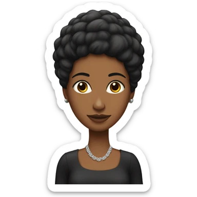 Mujer de piel morena pelo negro largo liso sticker