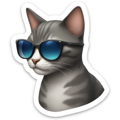 Cat with sunglasses sticker