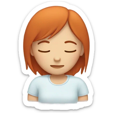 Redhead straight hair sleeping sleeping sticker