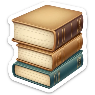 Stack of books with beige gradient colors sticker